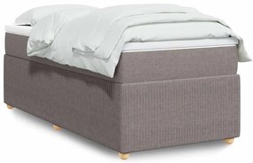Cama com molas/colchão 90x200 cm tecido castanho-acinzentado