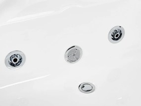 Banheira de hidromassagem de canto em acrílico branco 135 x 135 cm CANTALLA Beliani
