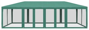 Tenda p/ festas c/ 12 paredes laterais em rede 8x4 m PEAD verde