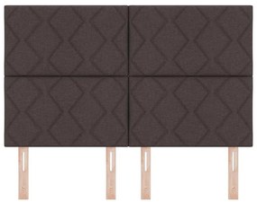 Cabeceira de LED vidaXL Design de Blocos de Diamante Castanho Escuro 1