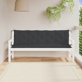 Almofadões banco jardim 2 pcs 180x50x7cm tecido oxford preto