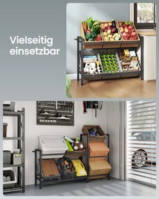 Estante para caixas de bebidas 36 x 105 x 81,1 cm com 2 níveis para 6 caixas Preto