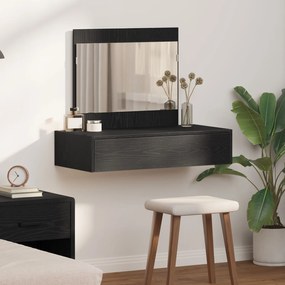 Mesa de Maquilhagem Suspensa Carvalho Preto 83x40x70 cm