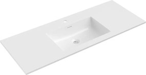 Mexen Otis lavabo embutido no tampo 121 x 46,5 cm, branco brilhante - 25181200