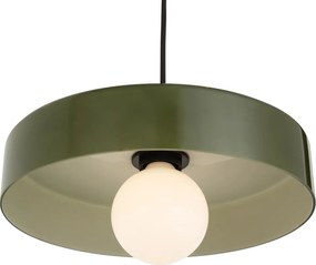 Sistema de calhas moderno preto com 2 candeeiros pendentes verdes e 3 focos monofásico - Iconic Jeana Luxe Jina