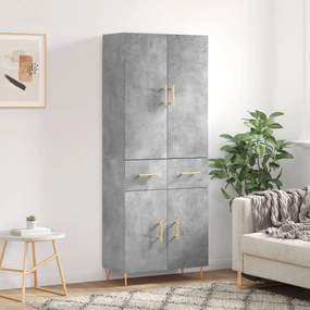 vidaXL Armário alto 69,5x34x180 cm derivados de madeira cinza cimento