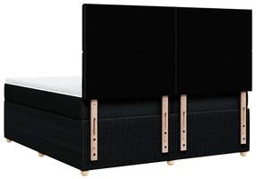 Cama com molas/colchão 200x200 cm tecido preto