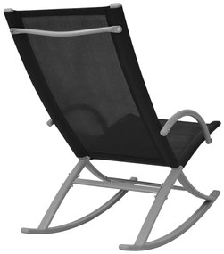 Cadeiras de baloiço jardim 2 pcs aço e textilene preto