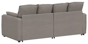 Sofá modular com almofadas castanho-acinzentado