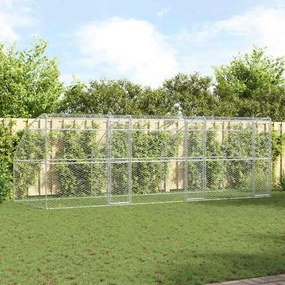 vidaXL Canil de Cachorro 3 pcs Prateado 6 x 2 x 2 m Aço