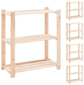 vidaXL 5 unidades arrumação 3 prateleiras 80x38x90cm pinho 150 kg