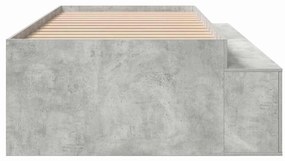 Estrutura de Cama de Armazenamento Cinza Concreto 100x200 cm