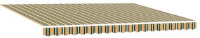 Toldo Retrátil Manual vidaXL Verde e Amarelo 450x350 cm