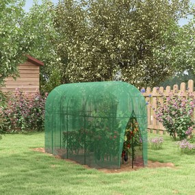 Estufa de Jardim Estufa para Plantas Estufa de Exterior com Porta com Fecho de Correr e Estrutura de Aço 3x1x1,5 m Verde