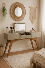 Toucador BELLA – 136x37,8x82 cm (117,4 cm com tampo aberto) – MDP Matt