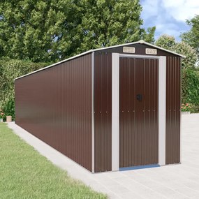 vidaXL Abrigo de jardim 192x938x223 cm aço galvanizado castanho-escuro