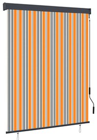 vidaXL Estore de rolo para exterior 140x250 cm amarelo e azul