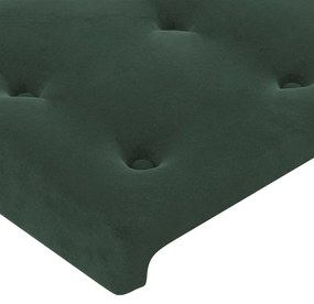 Estrutura de cama sem colchão 120x200 cm veludo verde-escuro