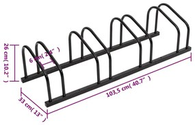 Suporte para 4 bicicletas aço preto