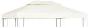 Cobertura de substituição p/ gazebo 310 g/m² branco nata 3x4 m