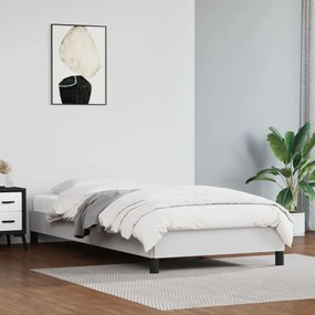 Estrutura de cama 90x200 cm couro artificial branco