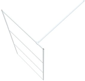 Divisória de chuveiro 90x195 cm vidro transparente ESG branco