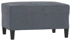 4 pcs conjunto de sofás veludo cinzento-escuro