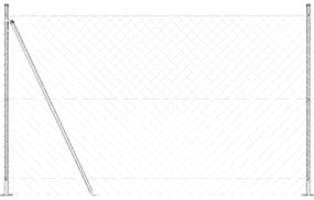 Conjunto de Postes de Cerca Prateado 10 x 1.5 m Aço galvanizado