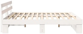 Estrutura da Cama Branco 180 x 200 cm Madeira de pinho maciça