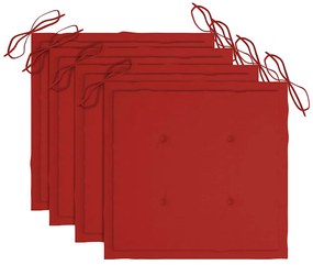 Cadeiras de jardim dobráveis c/ almofadões 4 pcs teca maciça