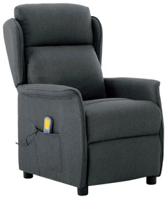 vidaXL Cadeira de Massagem Cinza Escuro Tecido