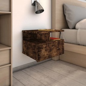 vidaXL Mesa cabeceira suspensa 40x31x27 cm cor carvalho fumado