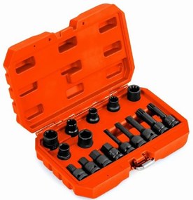 Conjunto de extração de parafusos de 27 peças Kit de extração de parafusos de cabeça dupla com removedor de parafusos de 3/8'' Laranja