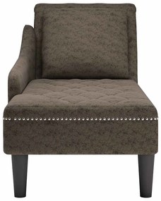 Chaise lounge c/ almofada/apoio braços direito couro artificial