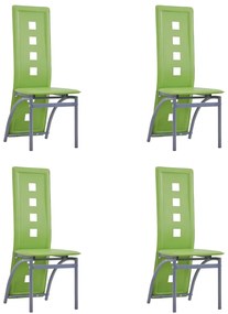 281718 vidaXL Cadeiras de jantar 4 pcs couro artificial verde