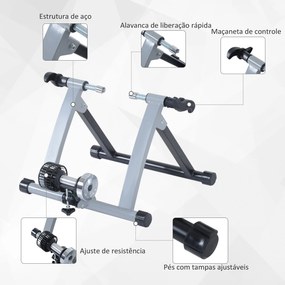 HOMCOM Rolo de Treinamento Magnético para Bicicleta Ciclotreinador Dob