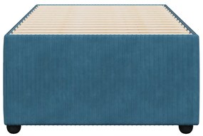 Estrutura de cama 100x200 cm veludo azul