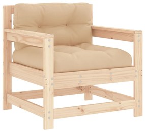 7 pcs conjunto lounge de jardim com almofadões madeira maciça