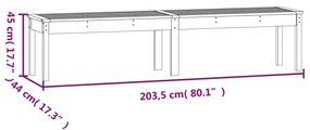 Banco de jardim com 2 lugares pinho maciço castanho-mel