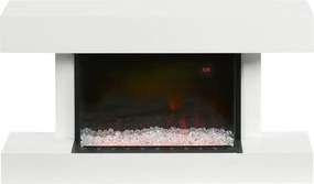 HOMCOM Lareira Elétrica 1000W/2000W com Temperatura Ajustável Temporizador Proteção Contra Superaquecimento 98x27x54,5 cm Branco | Aosom Portugal