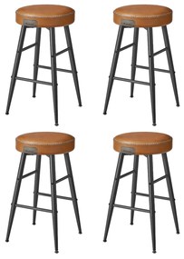 Bancos de bar, conjunto 4 unidades Coleção EKHO 49,5 x 49,5 x 63 cm Castanho Caramelo