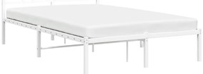 Estrutura de cama com cabeceira 120x190 cm metal branco