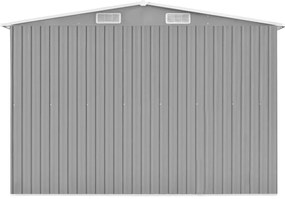 Abrigo de jardim 257x990x181 cm aço galvanizado cinzento