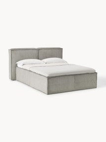 Cama boxspring em bombazina Lennon