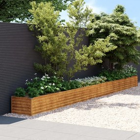 Canteiro elevado de jardim 580x50x36 cm aço corten