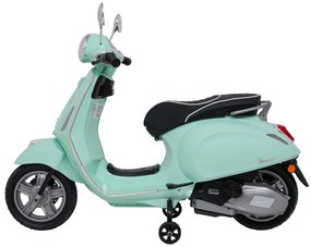 Vespa eletrica para crianças 12V ROMA, Rodas Espuma EVA, assento couro ecológico Verde