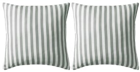 vidaXL Almofadas para exterior 2 pcs 45x45 cm riscas cinzento