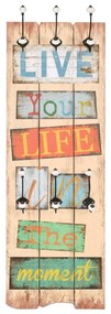 Bengaleiro de parede com 6 ganchos 120x40 cm LIVE LIFE