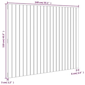 Cabeceira de parede 40x3x110 cm pinho maciço castanho-mel