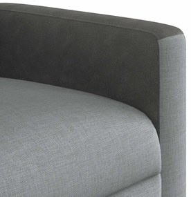 Poltrona de massagens reclinável elétrica tecido cinzento-claro